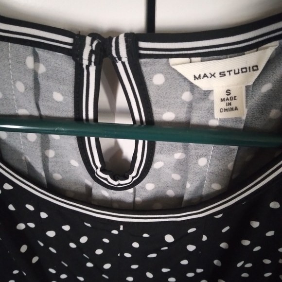 Max Studio Black and White Polka Dot Mini Dress - Picture 2 of 3